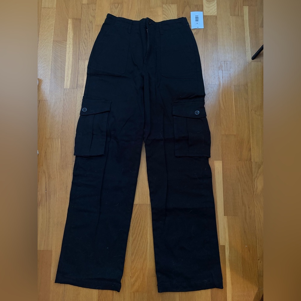 Women's Black Straight Leg Cargo Pants